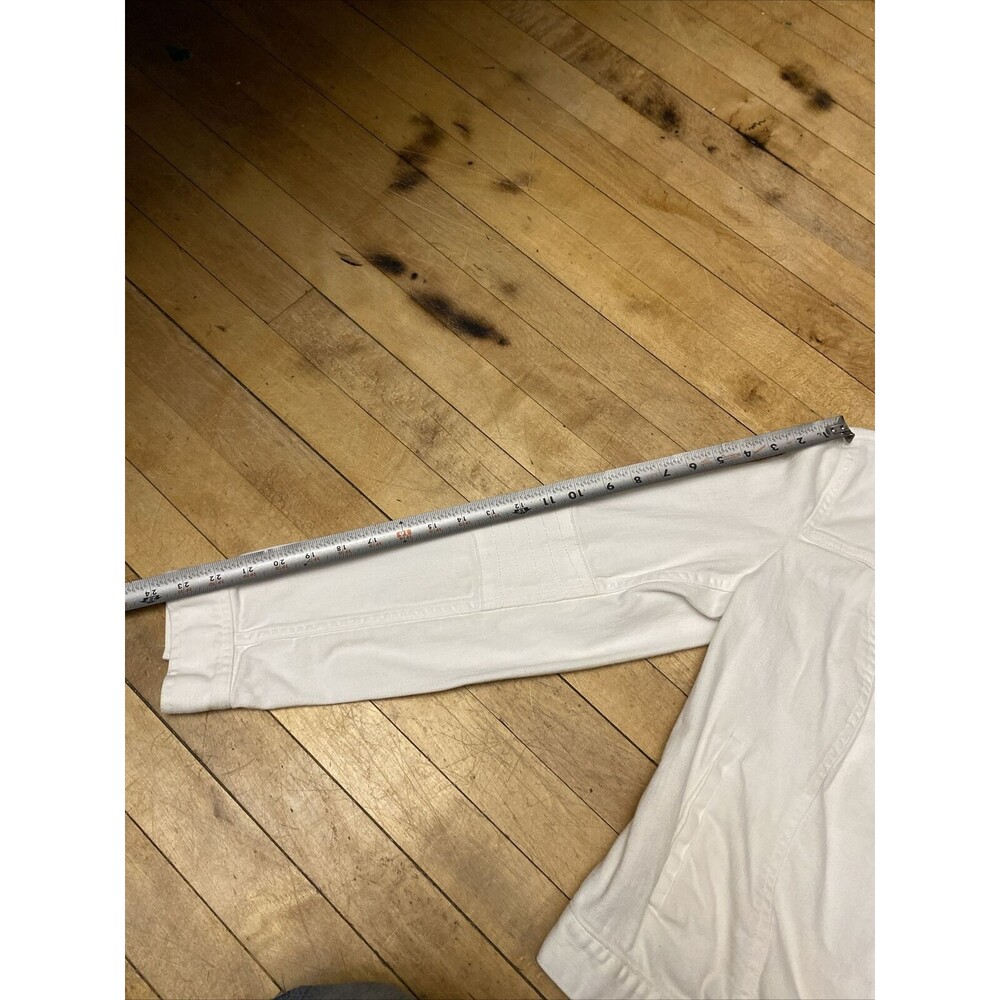 Vince Camuto Two Jacket Women’s Medium White Denim Jeans High Collar - Picture 4 of 14